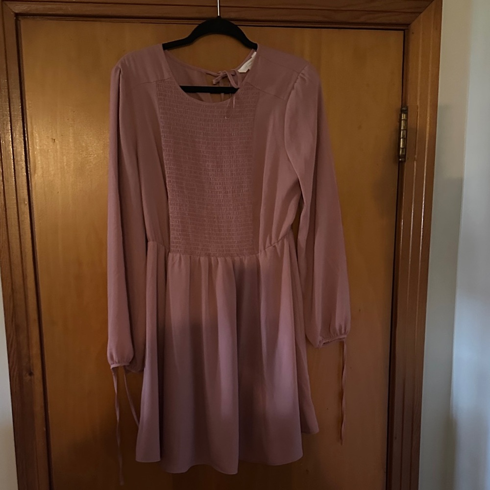 LC Lauren Conrad Mauve Long Sleeve Dress
